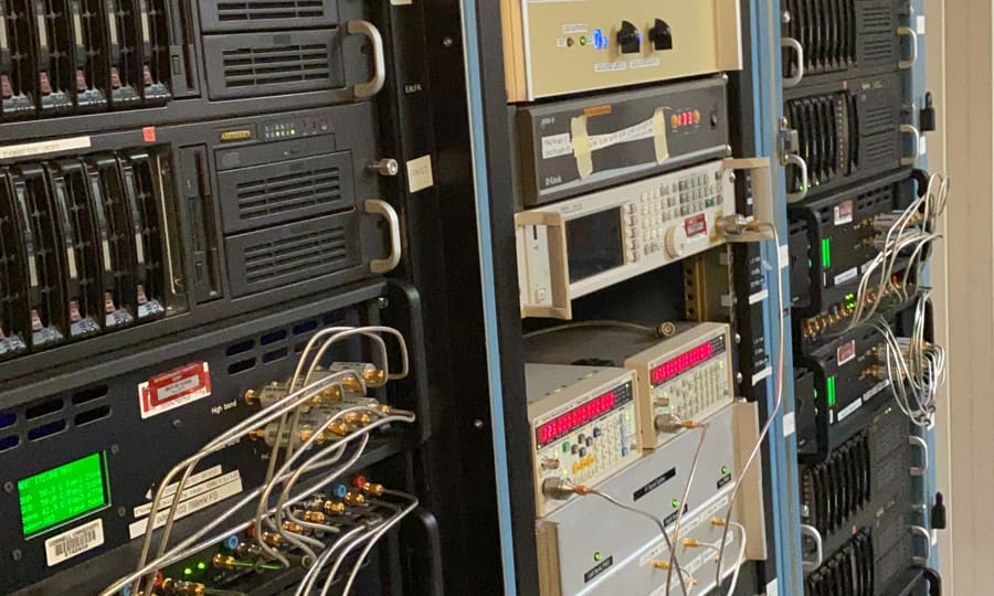 Server and signal racks that safeguard the Arecibo Observatory data